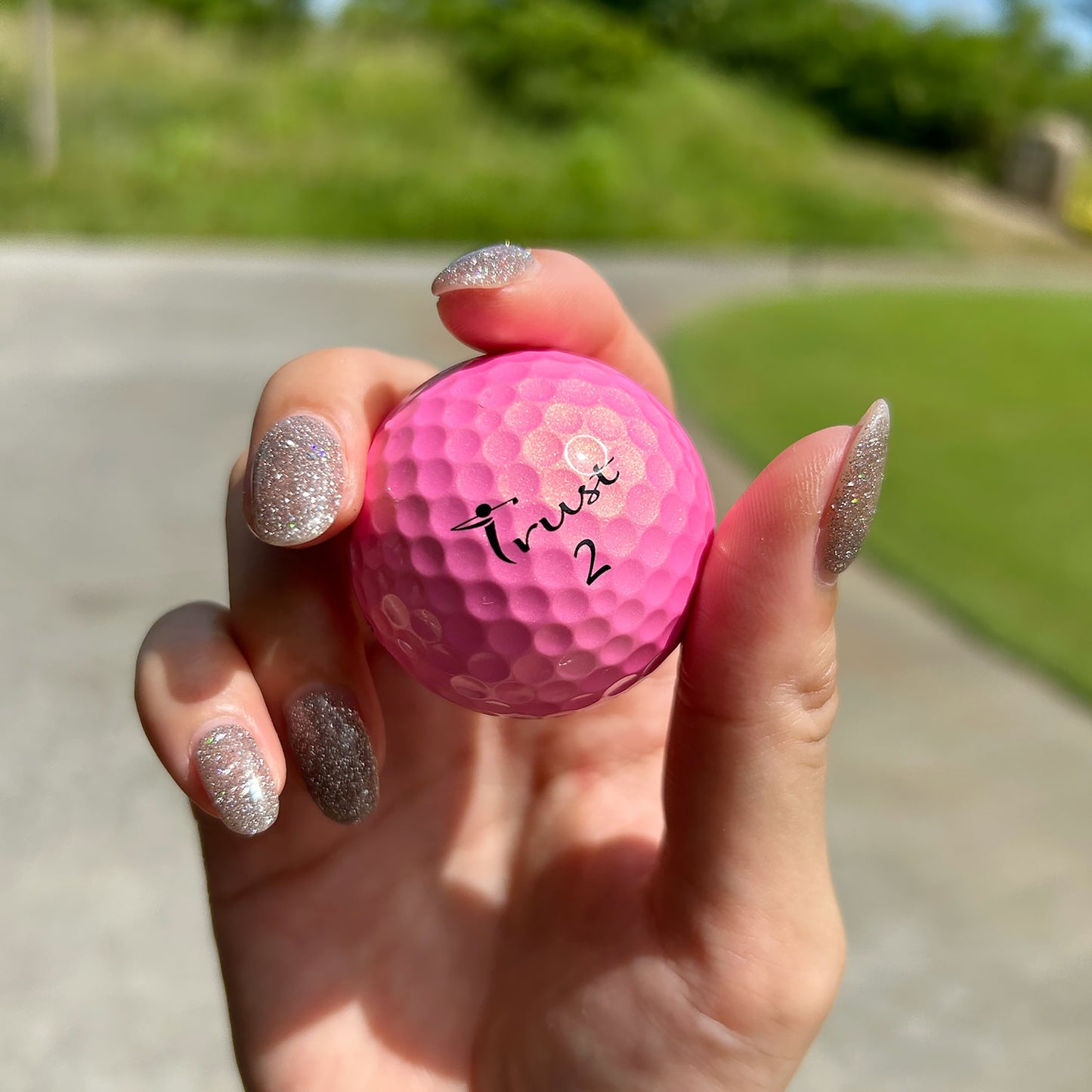 Trust Golf Balls Rosa Pink – Balles de golf colorées, uréthane cristal, boîte de 48, Roségold