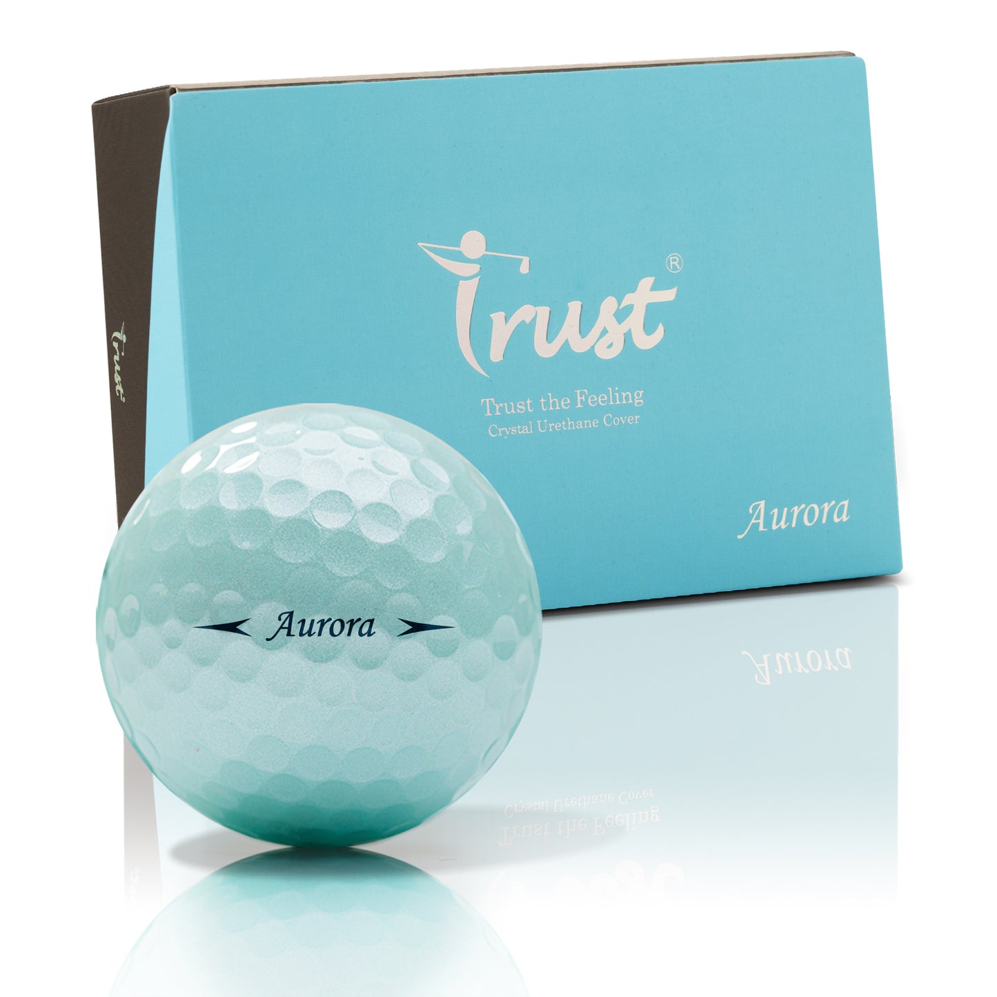 Trust Golf Balls Aurora Blue – Balles de golf colorées, uréthane cristal, boîte de 12