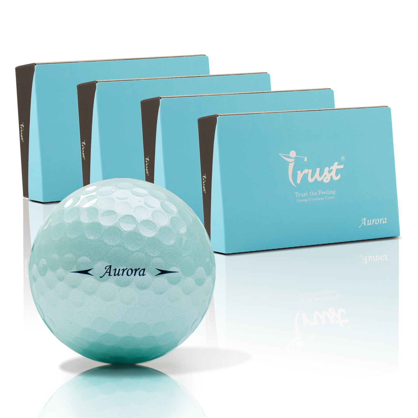 Trust Golf Balls Aurora Blue – Balles de golf colorées, uréthane cristal, boîte de 48