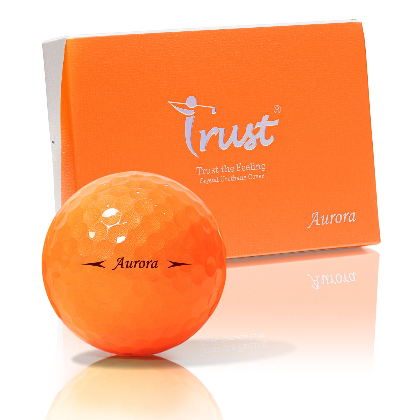 Trust Golf Balls Aurora Orange – Balles de golf colorées, uréthane cristal, boîte de 12