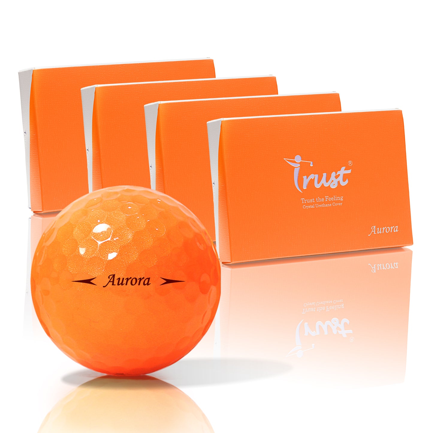 Trust Golf Balls Aurora Orange – Balles de golf colorées, uréthane cristal, boîte de 48