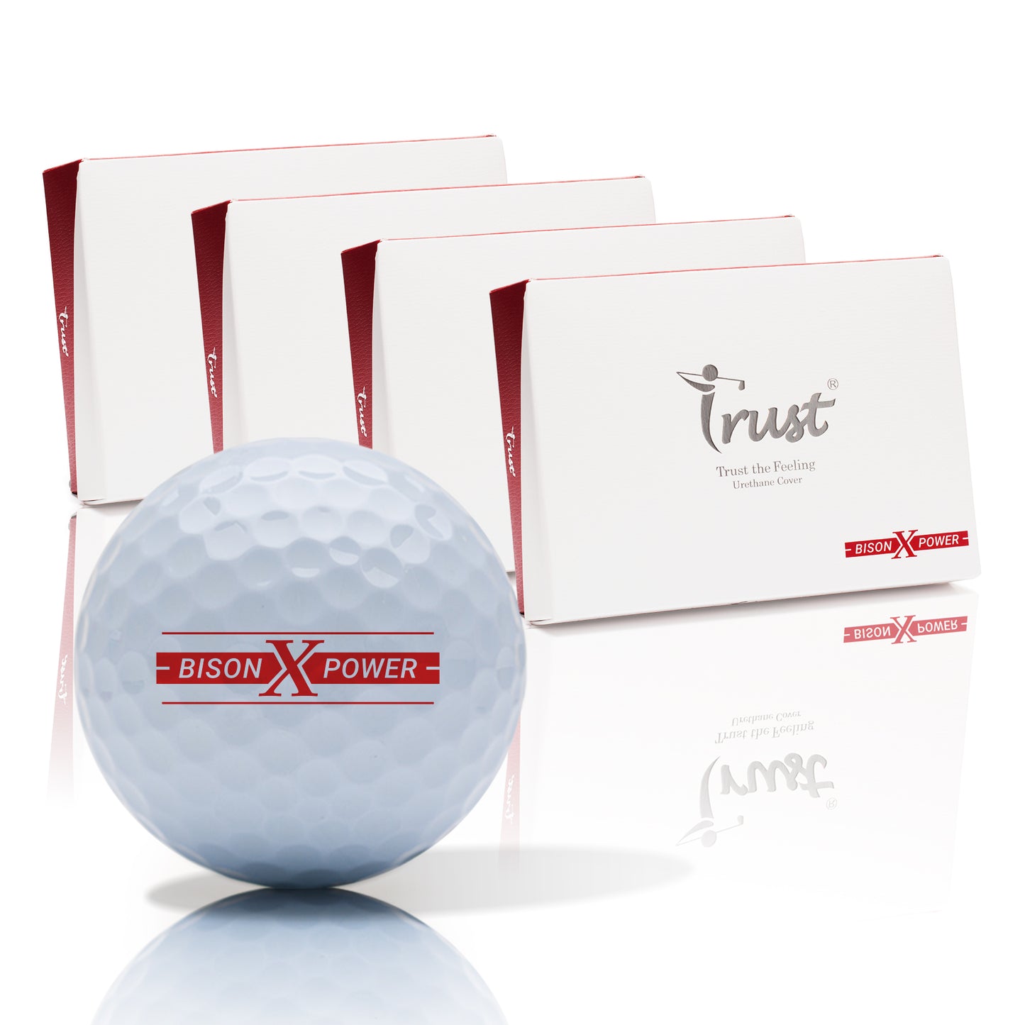 Trust Golf Balls Bison X Power – Pour golfeurs ambitieux : distance maximale ≥169 km/h, boîte de 48