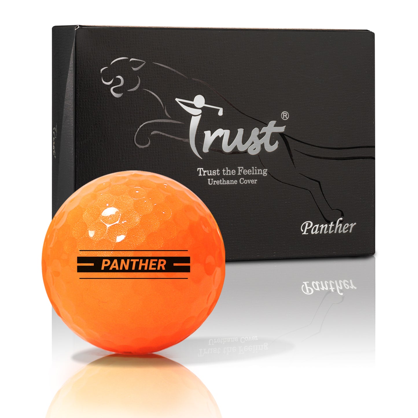 Trust Golf Balls Panther Orange – Balles de golf colorées, uréthane cristal, boîte de 12