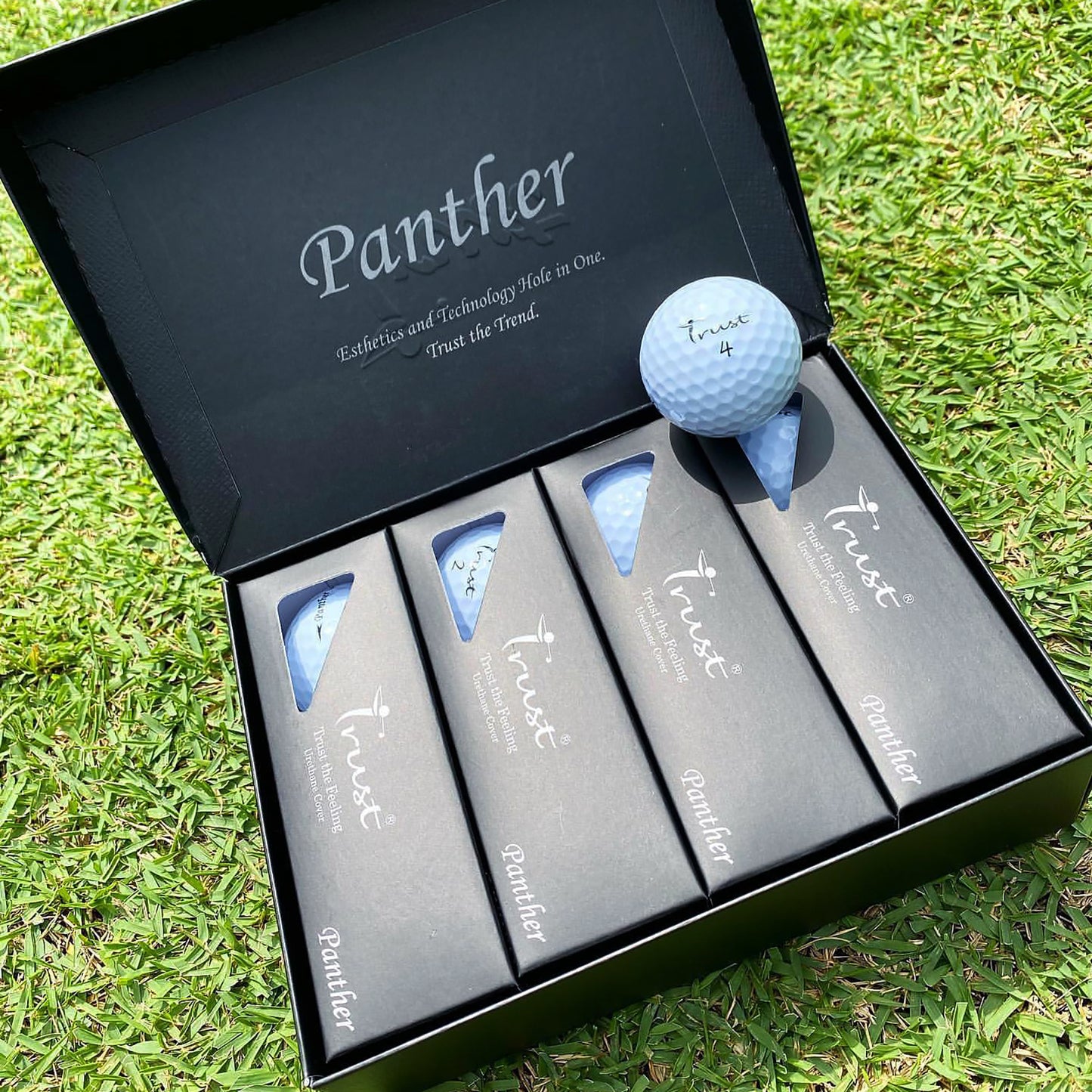 Trust Golfbälle Panther Weiß – Urethan, weiches Schlaggefühl, optimale Kombination aus Weite & Spin-Kontrolle, 12 Bälle
