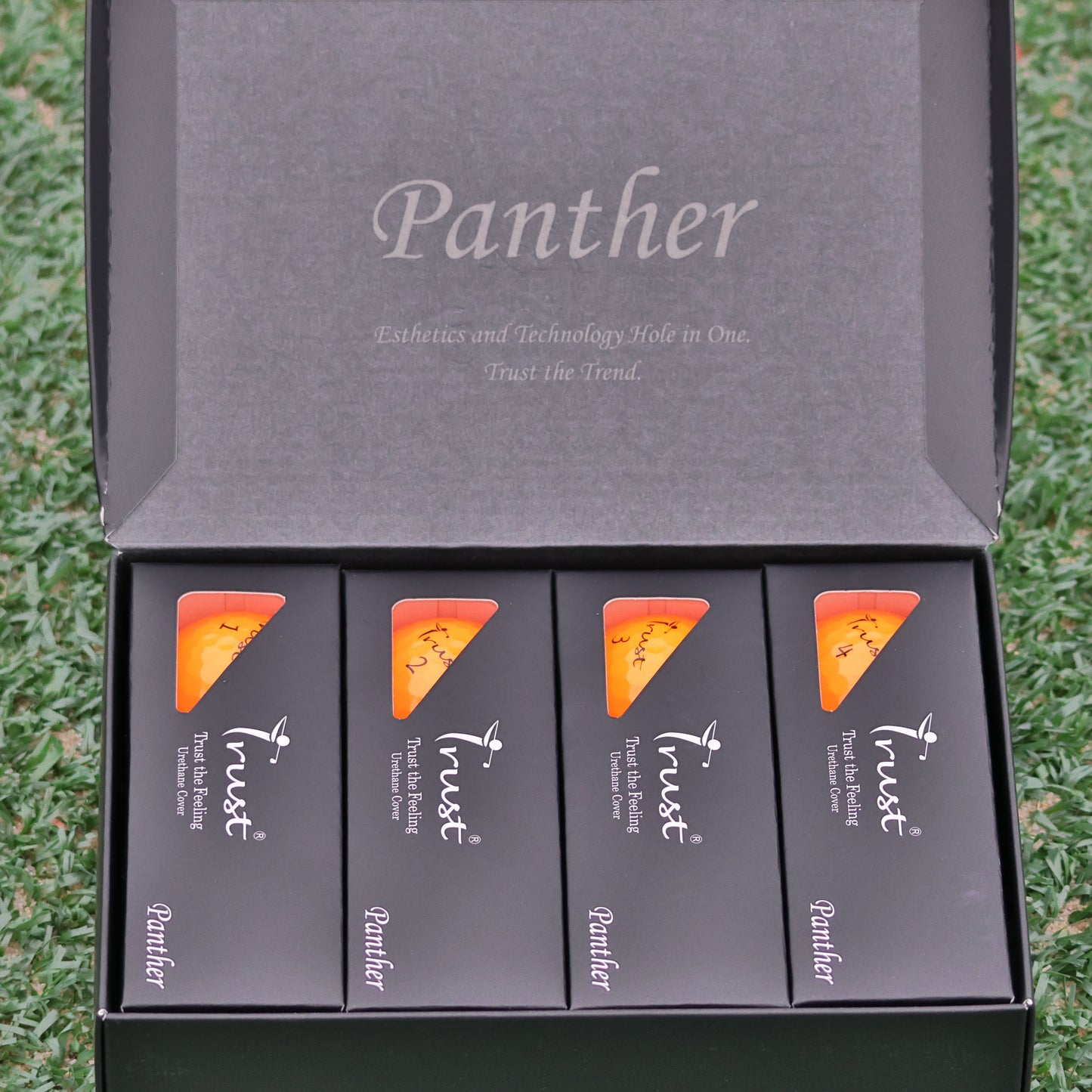 Trust Golf Balls Panther Orange – Balles de golf colorées, uréthane cristal, boîte de 12