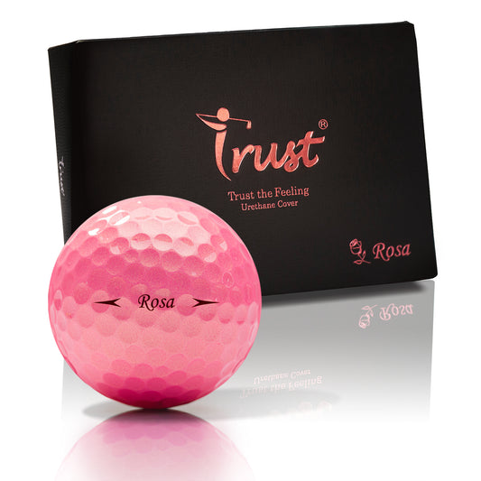 Trust Golf Balls Rosa Pink – Balles de golf colorées, uréthane cristal, boîte de 12, Roségold