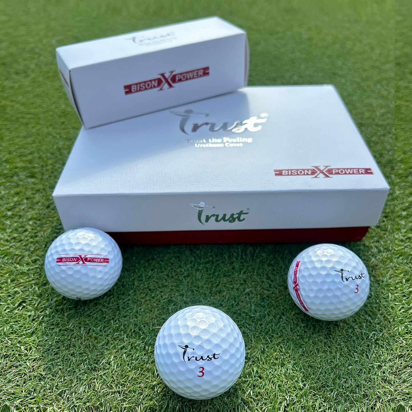 Trust Golf Balls Bison X Power – Pour golfeurs ambitieux : distance maximale ≥169 km/h, boîte de 48